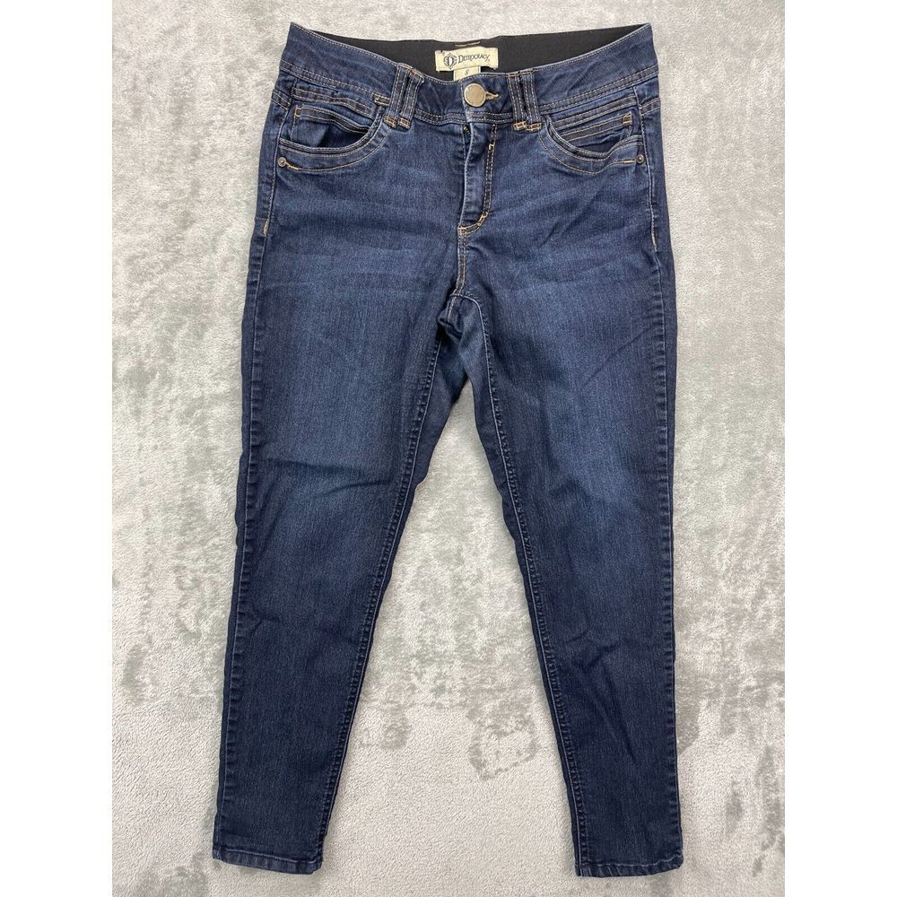 Democracy Women's Ab Technology Jeans 8 Tapered Blue Stretch Pockets